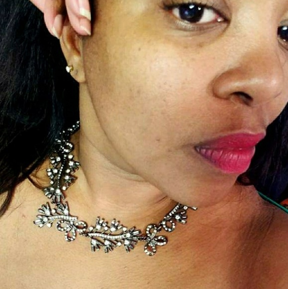 - Statement Necklace • Gunmetal w/ Gray Bling - Picture 6 of 8